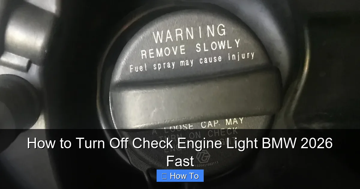 How to Turn Off Check Engine Light BMW 2026 Fast