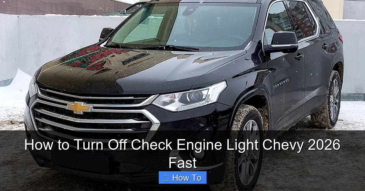 How to Turn Off Check Engine Light Chevy 2026 Fast