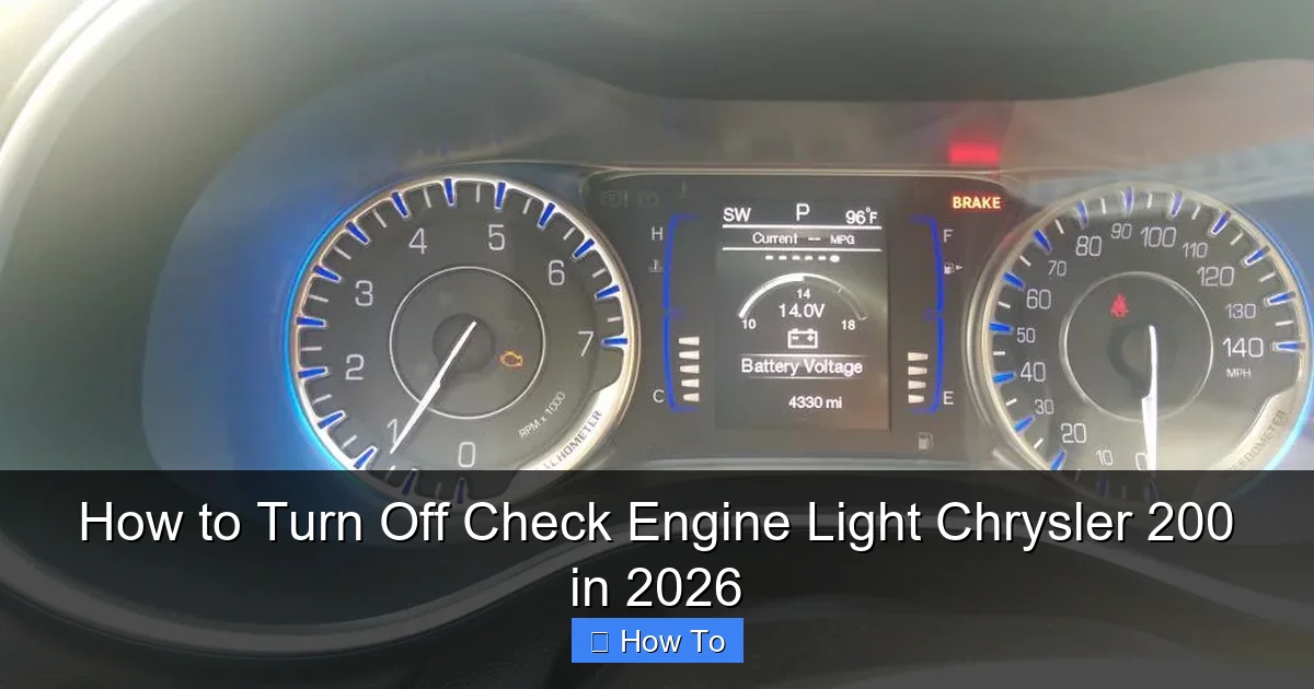 How to Turn Off Check Engine Light Chrysler 200 in 2026