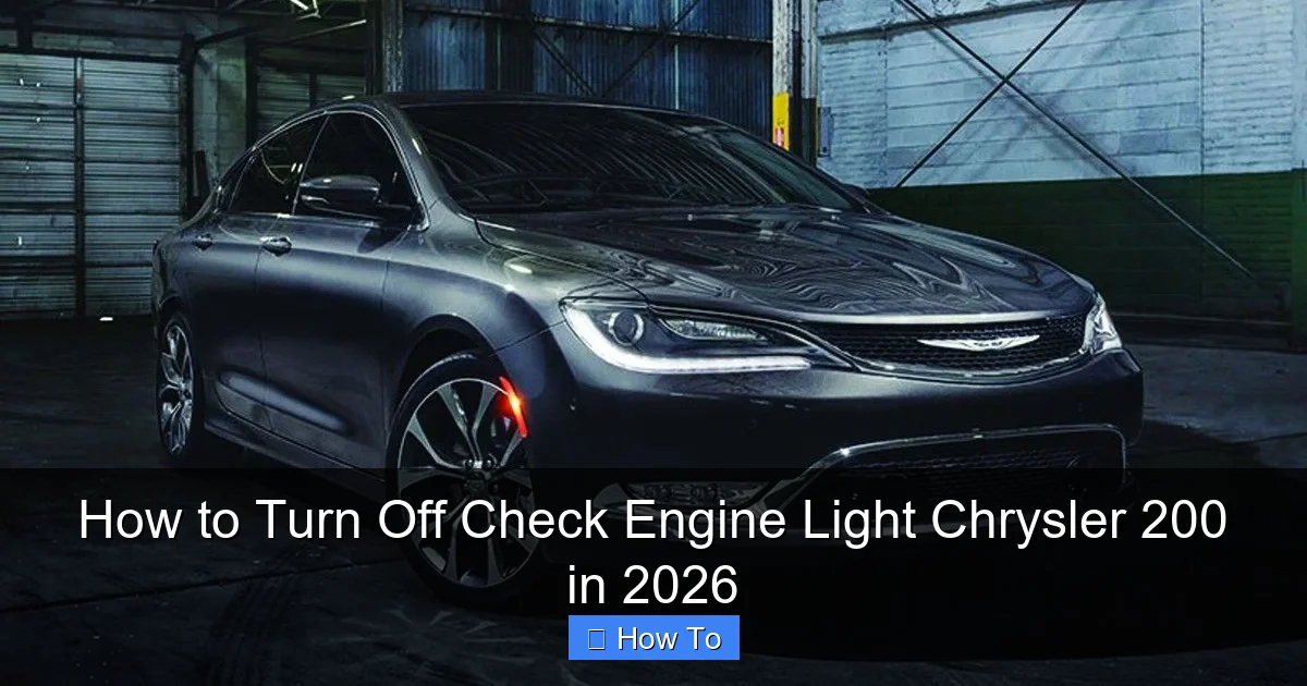 How to Turn Off Check Engine Light Chrysler 200 in 2026