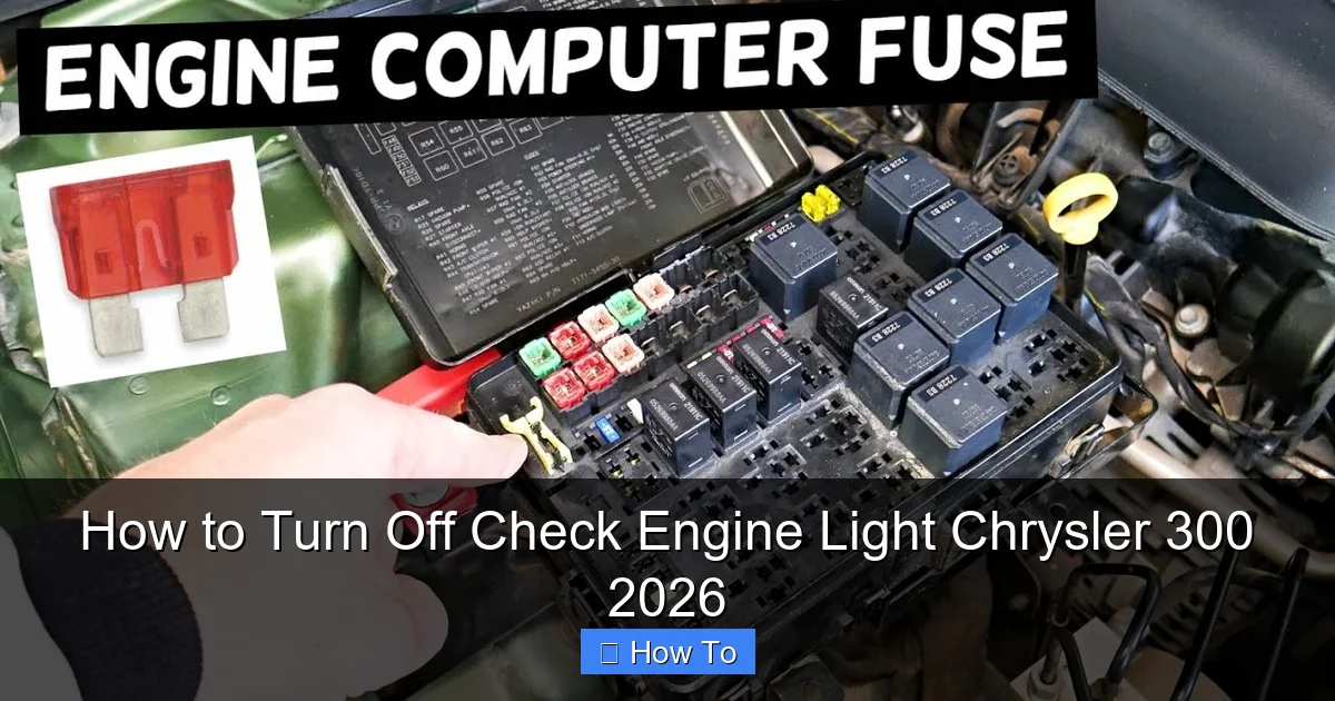 How to Turn Off Check Engine Light Chrysler 300 2026