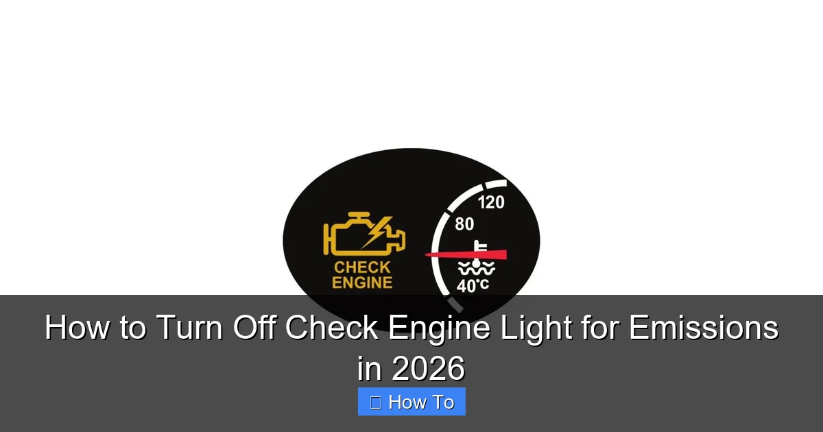 How to Turn Off Check Engine Light for Emissions in 2026