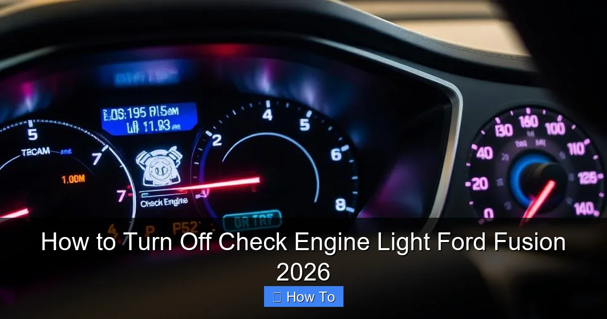 How to Turn Off Check Engine Light Ford Fusion 2026
