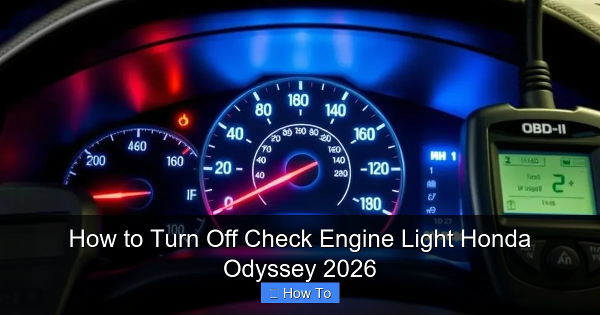 How to Turn Off Check Engine Light Honda Odyssey 2026