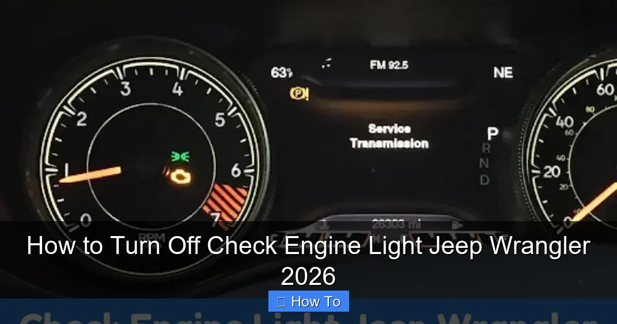 How to Turn Off Check Engine Light Jeep Wrangler 2026