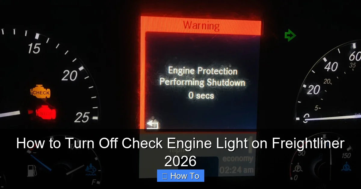 How to Turn Off Check Engine Light on Freightliner 2026