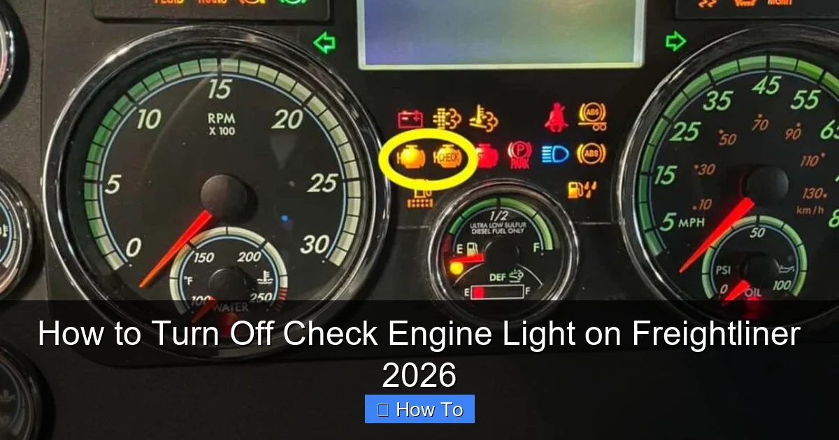 How to Turn Off Check Engine Light on Freightliner 2026