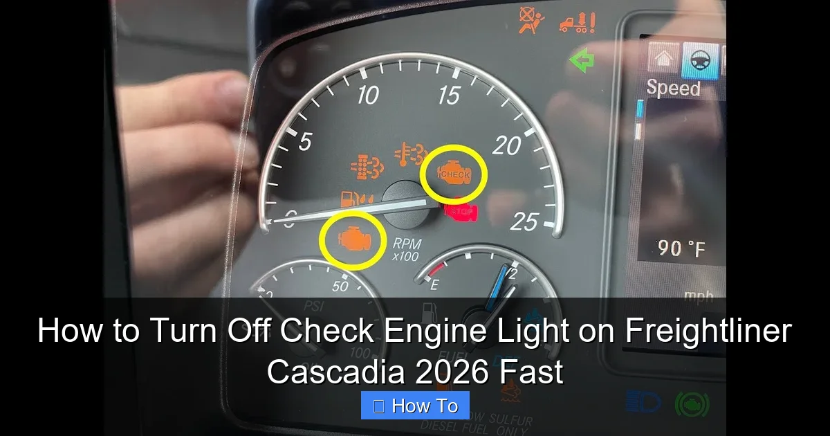 How to Turn Off Check Engine Light on Freightliner Cascadia 2026 Fast