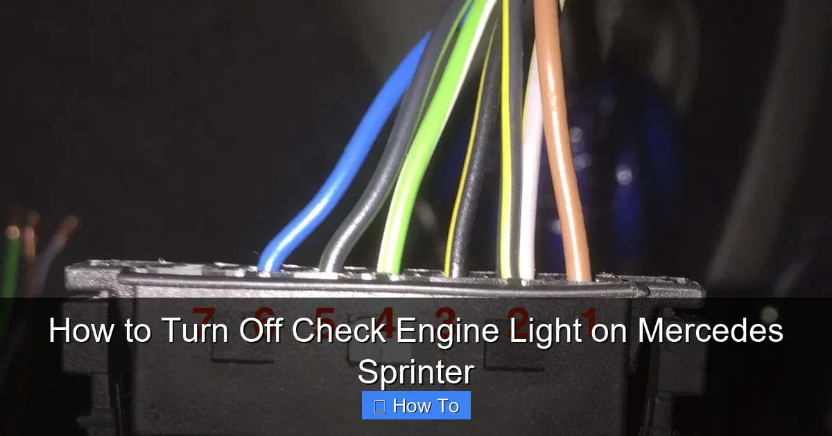 How to Turn Off Check Engine Light on Mercedes Sprinter