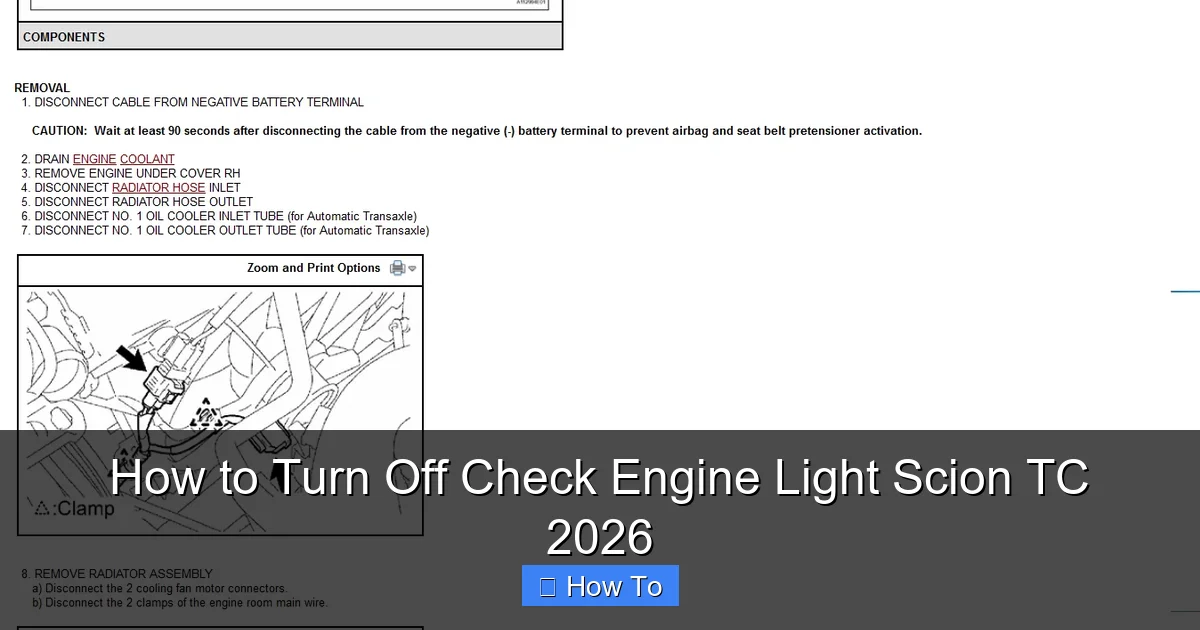 How to Turn Off Check Engine Light Scion TC 2026