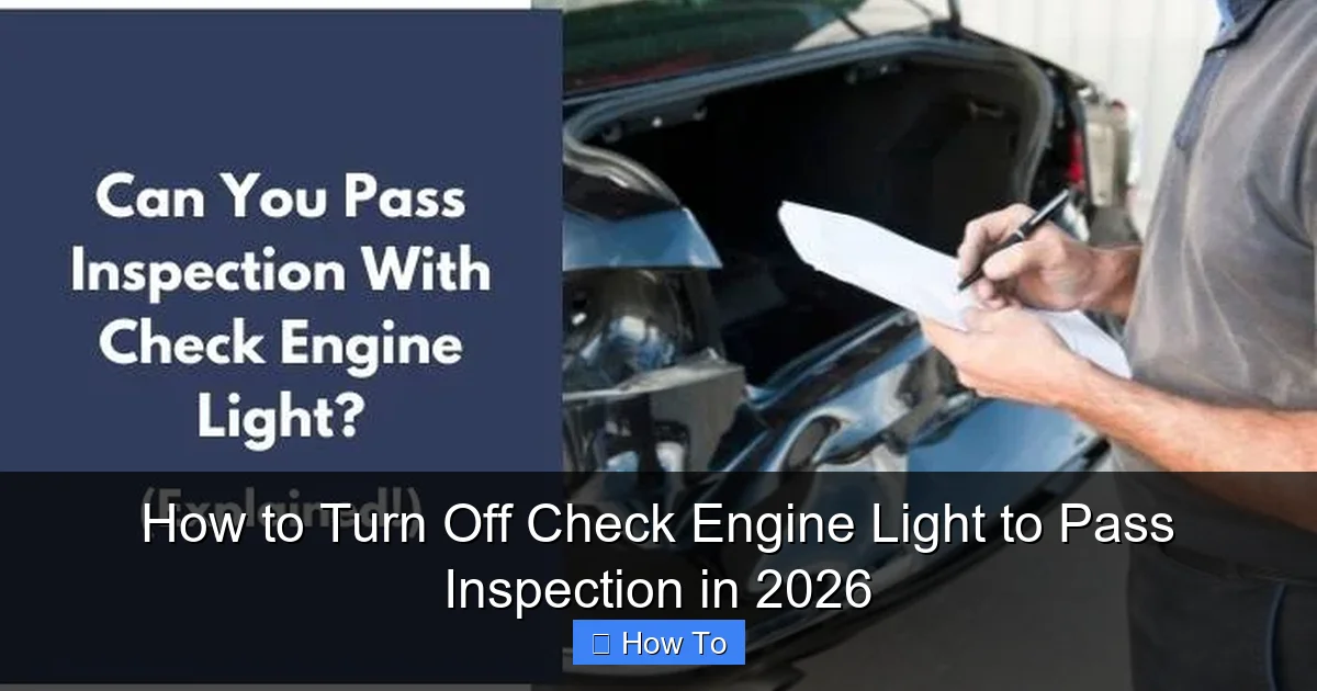How to Turn Off Check Engine Light to Pass Inspection in 2026
