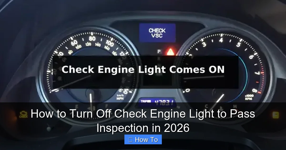 How to Turn Off Check Engine Light to Pass Inspection in 2026