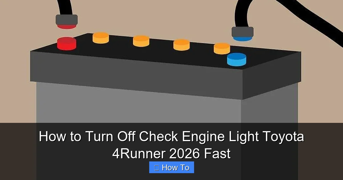How to Turn Off Check Engine Light Toyota 4Runner 2026 Fast