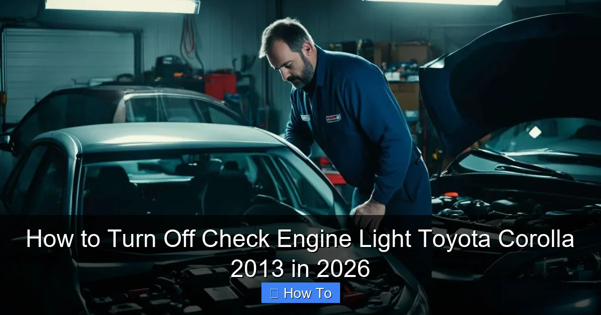 How to Turn Off Check Engine Light Toyota Corolla 2013 in 2026