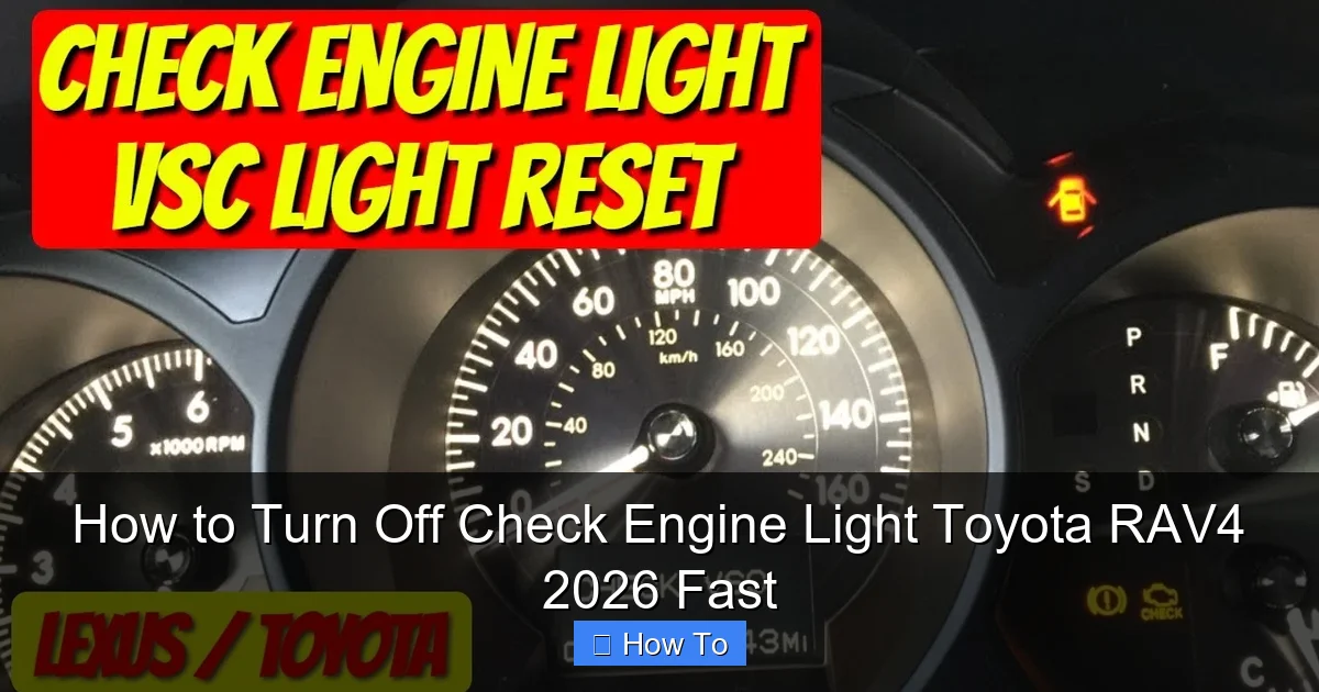 How to Turn Off Check Engine Light Toyota RAV4 2026 Fast