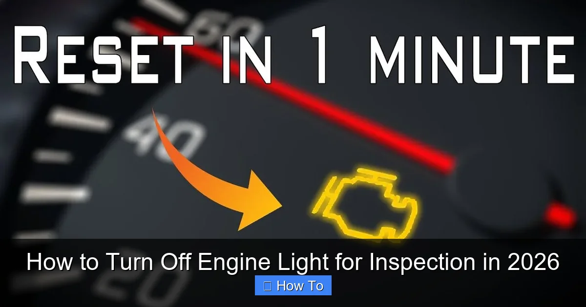 How to Turn Off Engine Light for Inspection in 2026