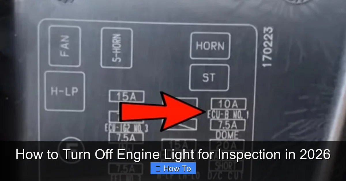 How to Turn Off Engine Light for Inspection in 2026