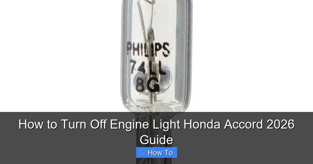 How to Turn Off Engine Light Honda Accord 2026 Guide