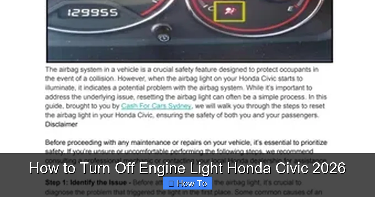 How to Turn Off Engine Light Honda Civic 2026