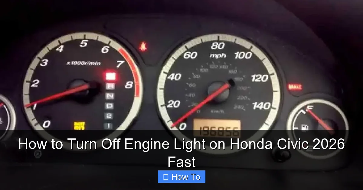 How to Turn Off Engine Light on Honda Civic 2026 Fast