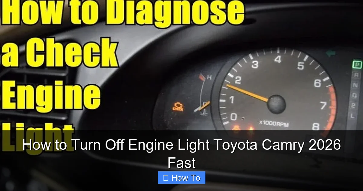 How to Turn Off Engine Light Toyota Camry 2026 Fast
