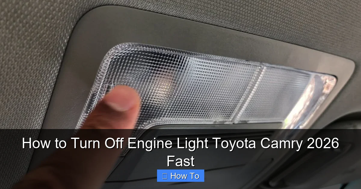 How to Turn Off Engine Light Toyota Camry 2026 Fast