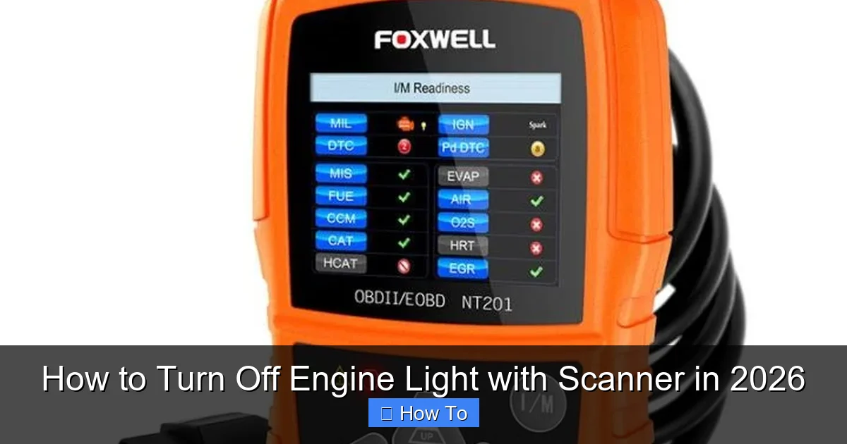 How to Turn Off Engine Light with Scanner in 2026