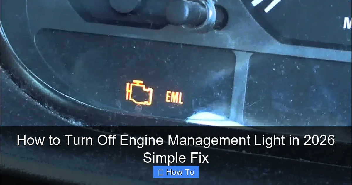 How to Turn Off Engine Management Light in 2026 Simple Fix