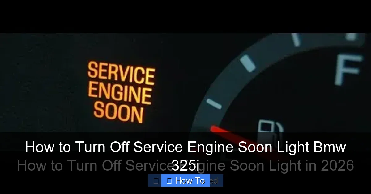 How to Turn Off Service Engine Soon Light Bmw 325i