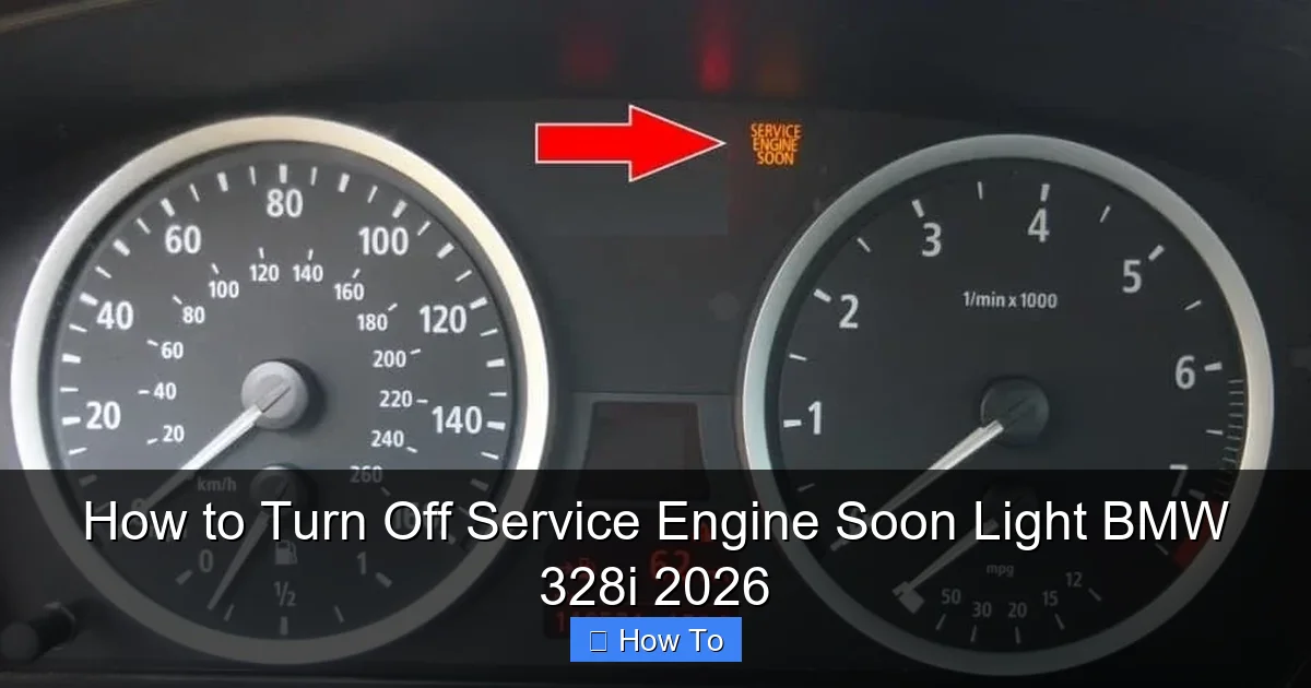 How to Turn Off Service Engine Soon Light BMW 328i 2026