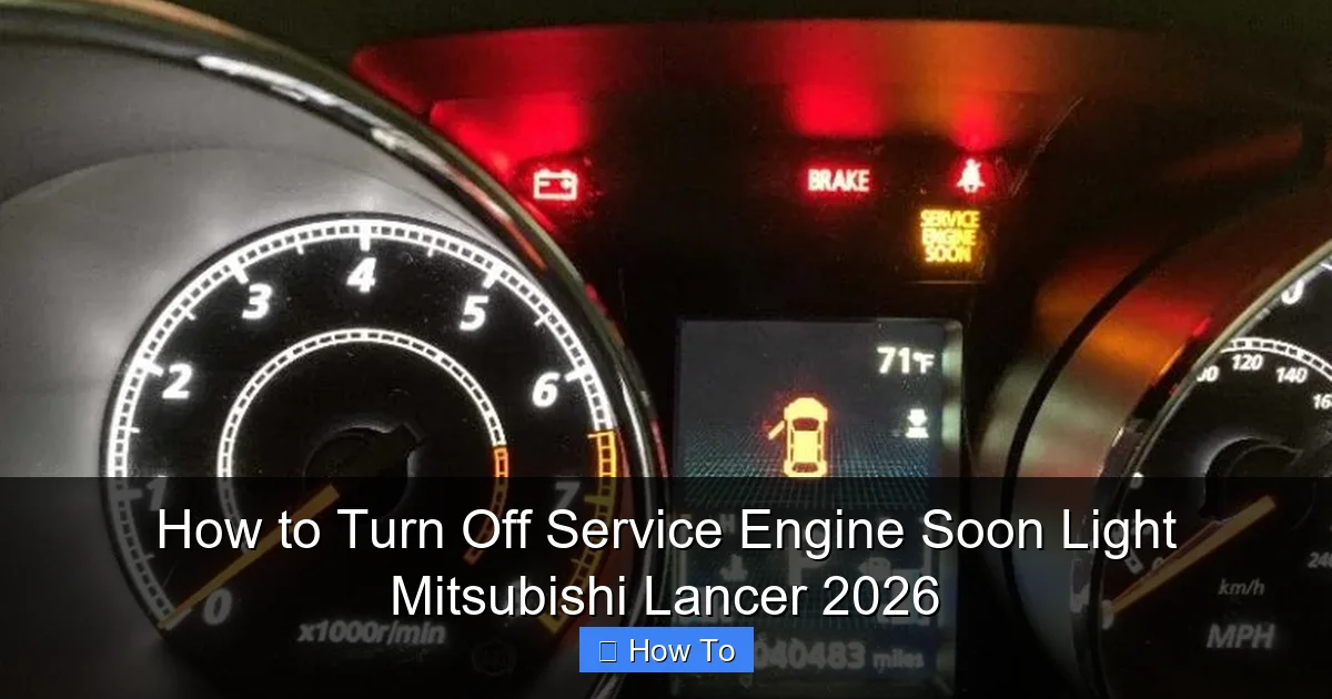How to Turn Off Service Engine Soon Light Mitsubishi Lancer 2026