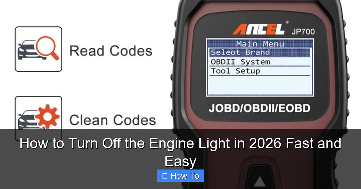 How to Turn Off the Engine Light in 2026 Fast and Easy