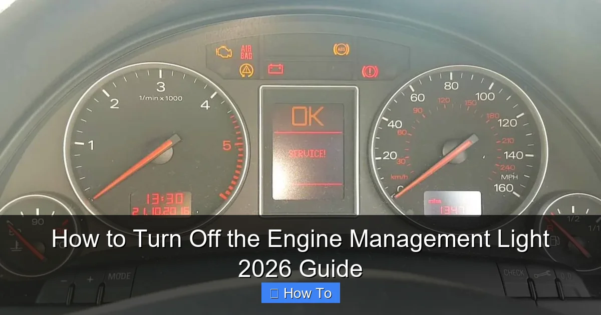 How to Turn Off the Engine Management Light 2026 Guide