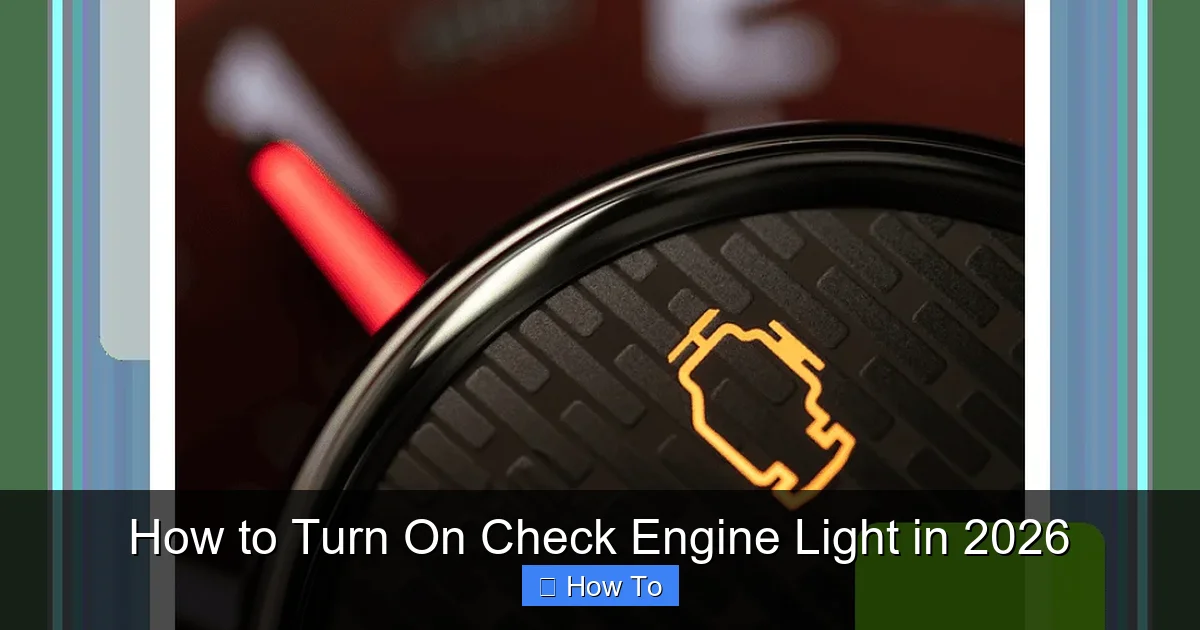 How to Turn On Check Engine Light in 2026