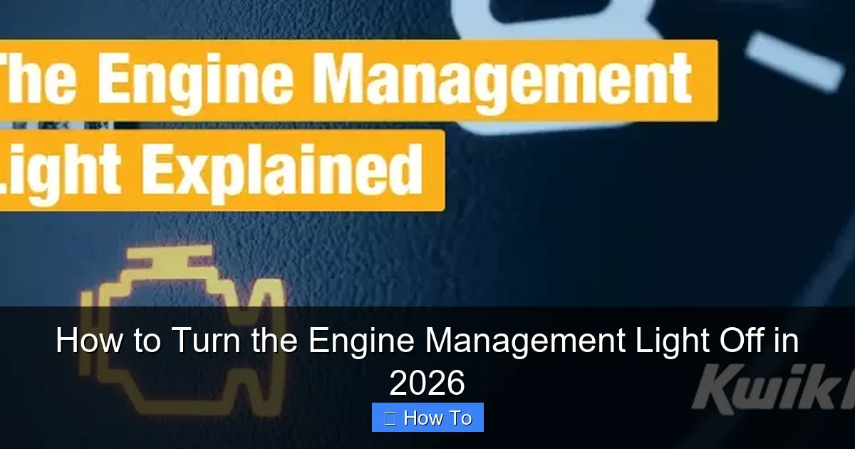 How to Turn the Engine Management Light Off in 2026