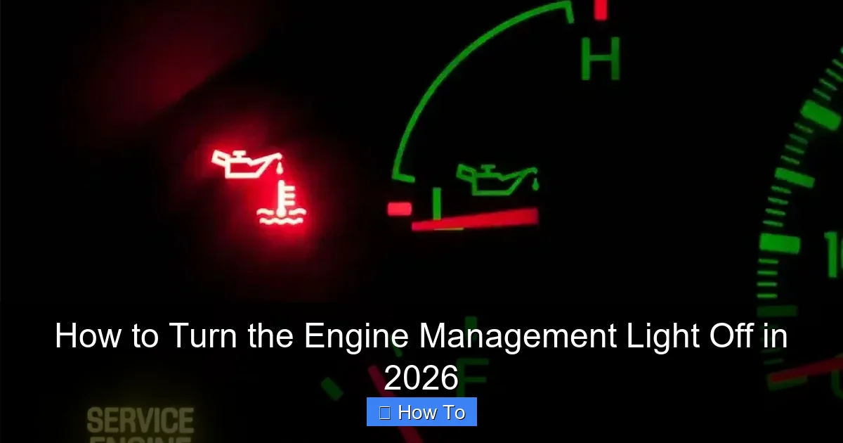 How to Turn the Engine Management Light Off in 2026