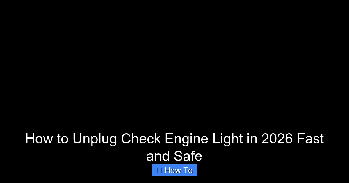 How to Unplug Check Engine Light in 2026 Fast and Safe