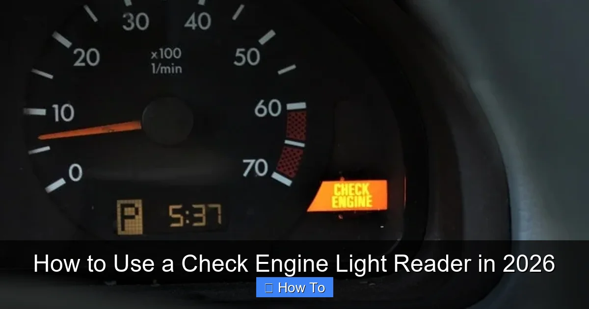 How to Use a Check Engine Light Reader in 2026