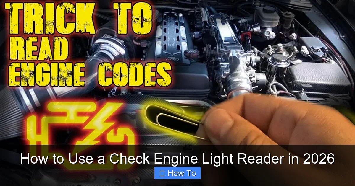 How to Use a Check Engine Light Reader in 2026