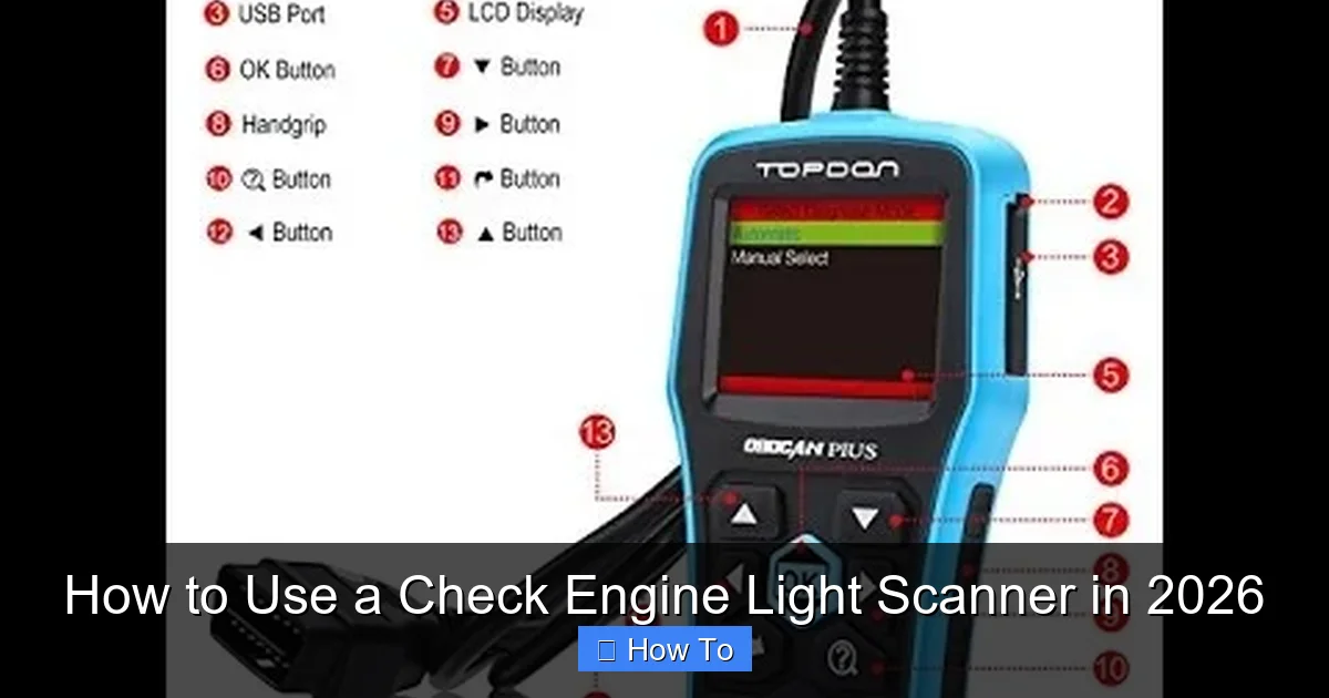 How to Use a Check Engine Light Scanner in 2026