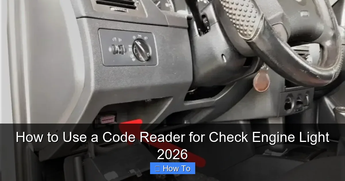 How to Use a Code Reader for Check Engine Light 2026
