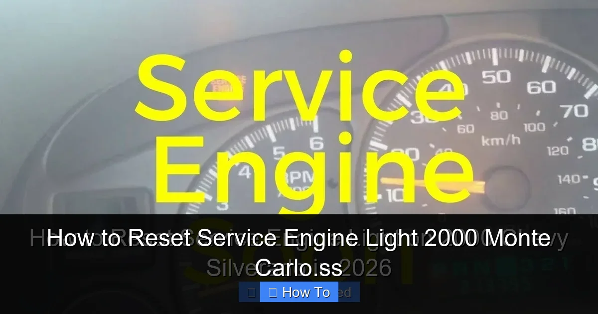 How to Reset Service Engine Light 2000 Monte Carlo.ss