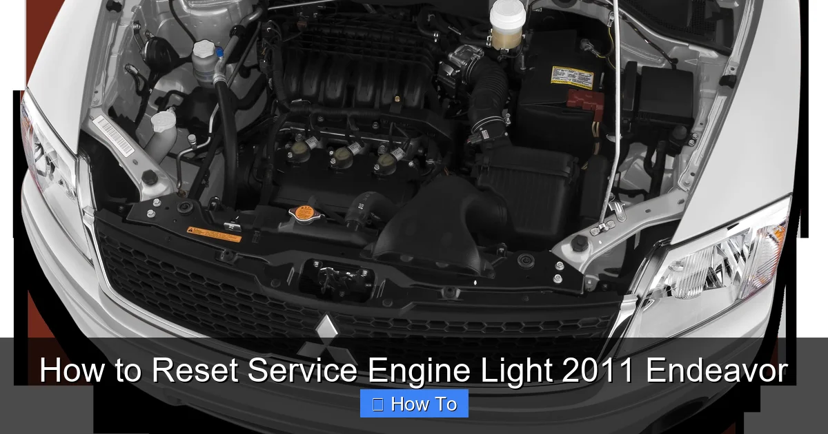 How to Reset Service Engine Light 2011 Endeavor