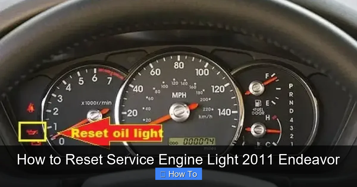 How to Reset Service Engine Light 2011 Endeavor
