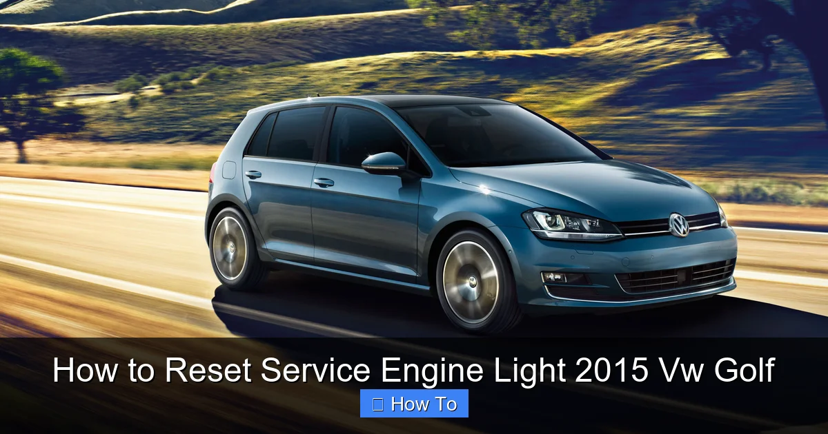 How to Reset Service Engine Light 2015 Vw Golf