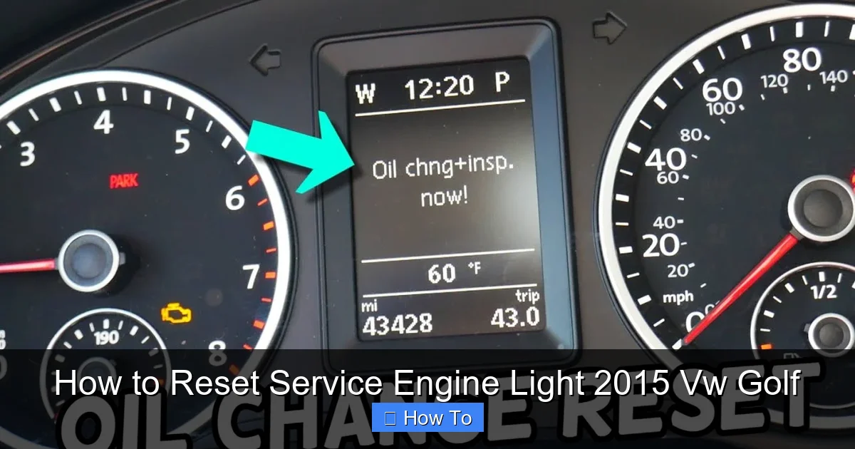 How to Reset Service Engine Light 2015 Vw Golf