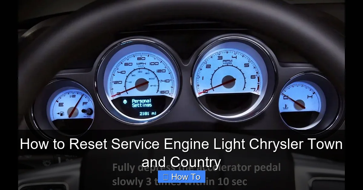 How to Reset Service Engine Light Chrysler Town and Country
