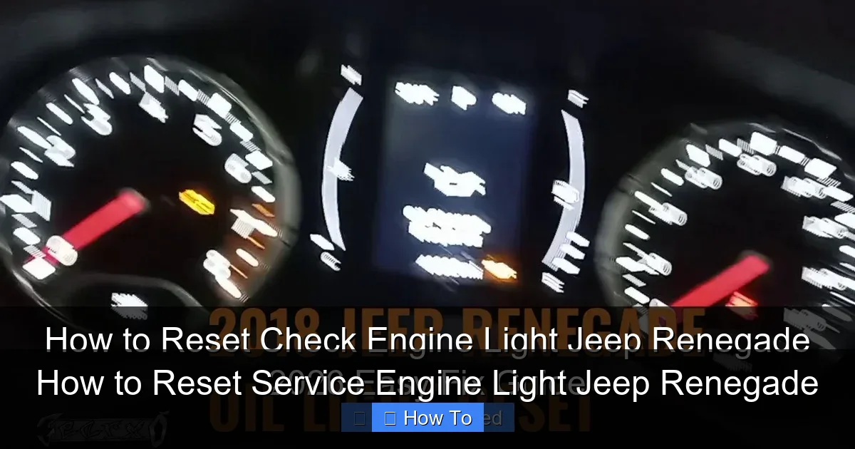 How to Reset Service Engine Light Jeep Renegade