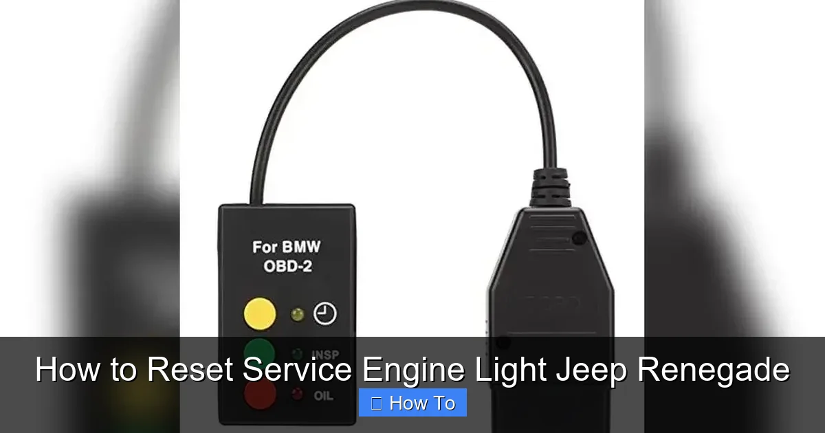 How to Reset Service Engine Light Jeep Renegade