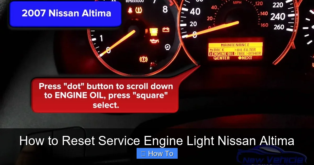 How to Reset Service Engine Light Nissan Altima